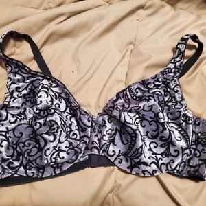 Fashion Bug gray & black velour bra size 40D